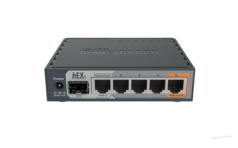 Router MikroTik hEX S (RB760iGS) trang bị 5 cổng Gigabit Ethernet Router MikroTik hEX S (RB760iGS) trang bị 5 cổng Gigabit Ethernet