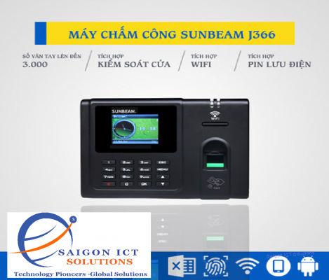 Máy Chấm Công Vân Tay Sunbeam J366 (Wifi)