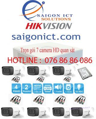 Trọn gói 7 camera HIKVISION HD Analog