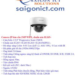 Camera IP Dome hồng ngoại không dây 2.0 Megapixel HIKVISION DS-2CD2121G1-IDW1 (/12V)