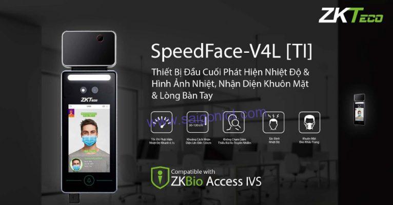 Thiết bị kiểm soát truy cập, đo thân nhiệt SpeedFace-V4L[TI]
