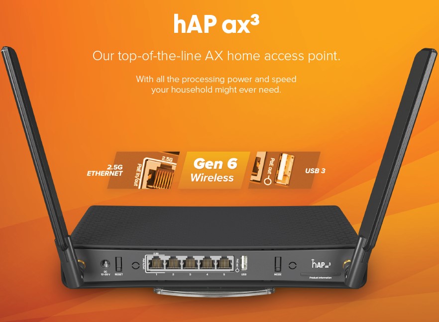 Router Mikrotik WiFi 6 hAP ax3_3 Router Mikrotik WiFi 6 hAP ax3