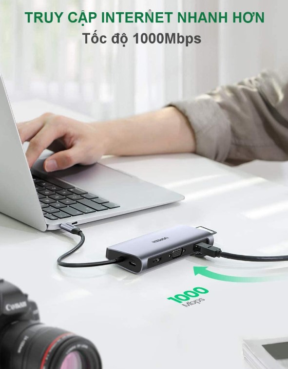 Bộ Chuyển USB Type-C To USB-HDM-VGA-LAN 80133 _5 Bộ Chuyển USB Type-C To USB-HDM-VGA-LAN 80133