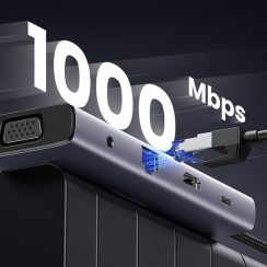 Bộ Chuyển Ugreen 15601 USB Type-C To USB-HDM-VGA-LAN