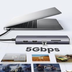 Bộ Chuyển Ugreen 15601 USB Type-C To USB-HDM-VGA-LAN