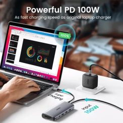 Cổng chuyển Ugreen 40873 Type-C USB-HDMI-LAN-VGA-SD-TF