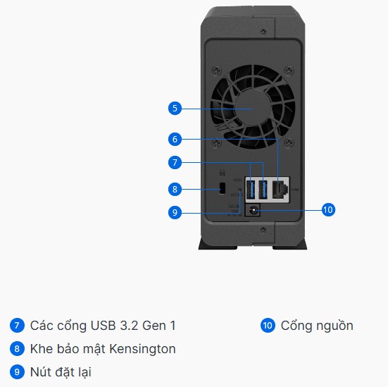 Thiết bị NAS Synology 1-bay DS124_5 Thiết bị NAS Synology 1-bay DS124