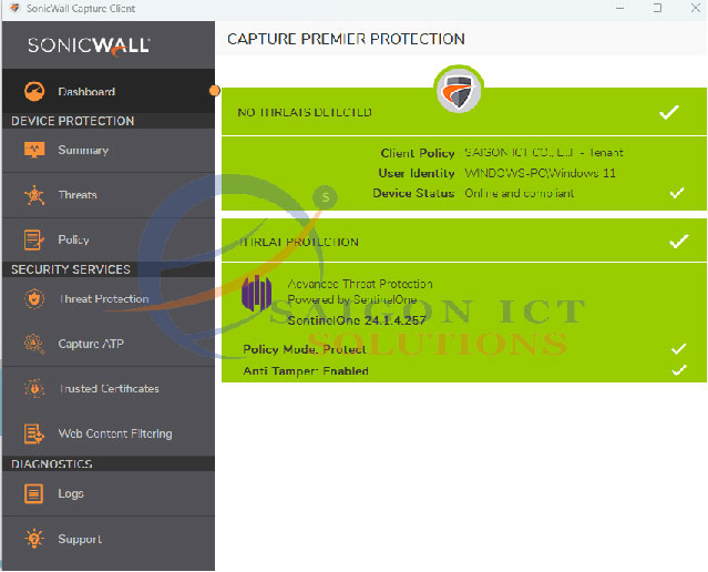 SonicWall Capture Client for Endpoint Protection