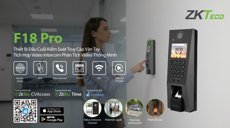 Máy chấm công ZKTeco F18 Pro