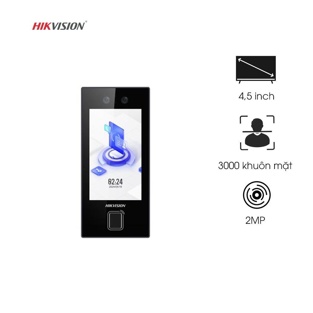 Máy chấm công Face Hikvison DS-K1T344MBFWX-E1 Máy chấm công Face Hikvison DS-K1T344MBFWX-E1